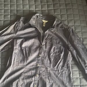 Banana Republic Charcoal Gray Button-Front Shirt